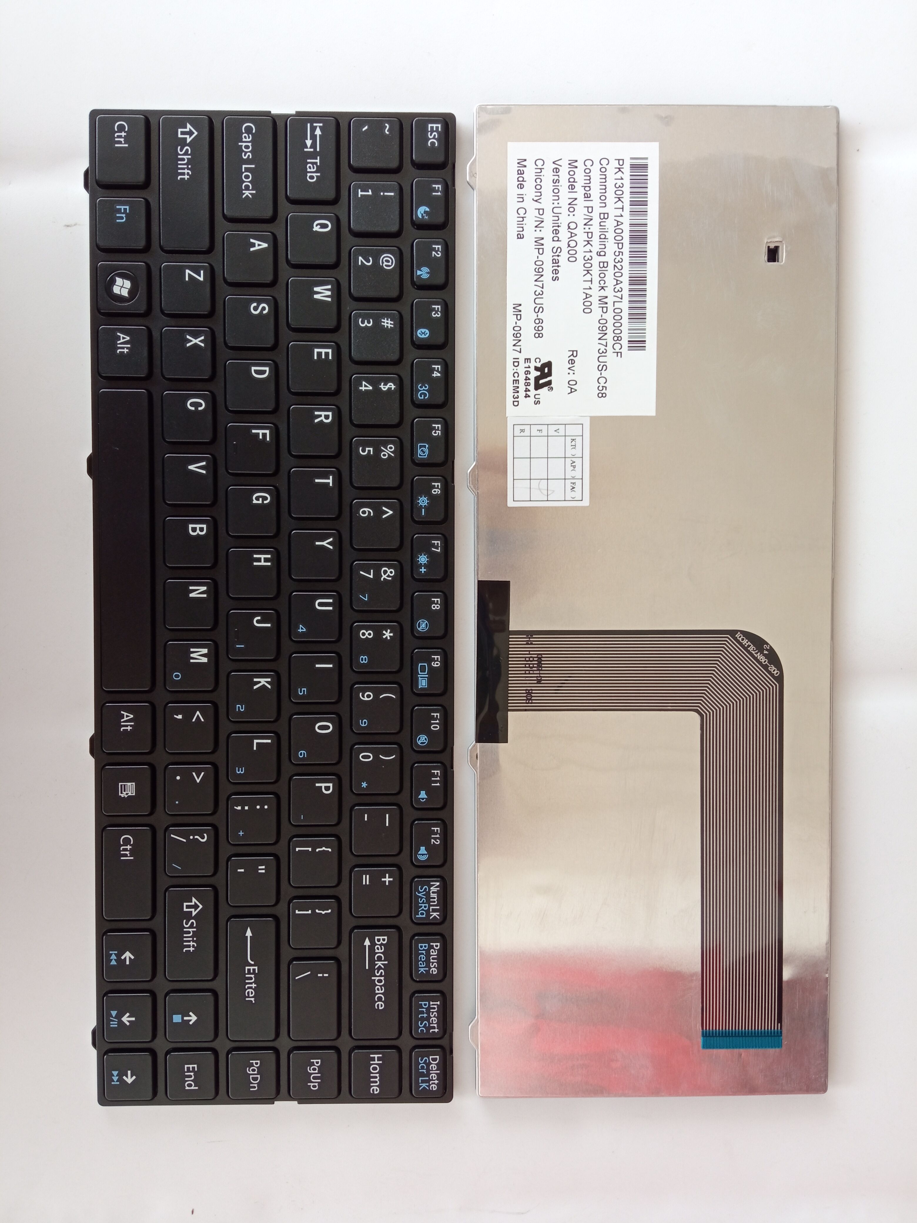 Picture of New Replacement Laptop Keyboard For ACER F233 BLACK FRAME BLACK US Layout